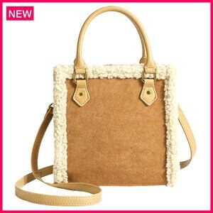 Small Suede Furry Tote Purse Crossbody Bag Handbag Satchel for Women